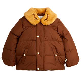 Mini Rodini Winterjas Bruin Bontkraag