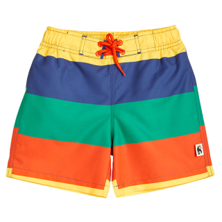 Mini Rodini Zwembroek Blauw/Groen/Rood Strepenprint