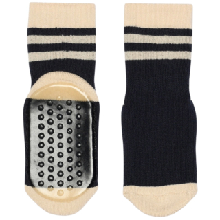 MP Denmark Anti-Slip Sok Norman Blauw Navy met beige strepen, terry binnenkant en antislipzool
