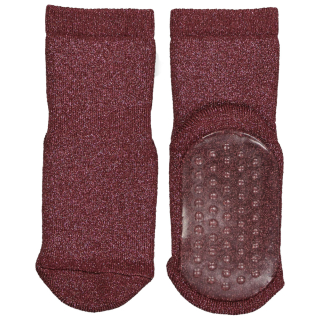 MP Denmark Anti-Slip Sok Rood Glitter Celina 79208-1451 Wine Red
