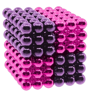 Neocube magneetballetjes 216 stuks lila/pink