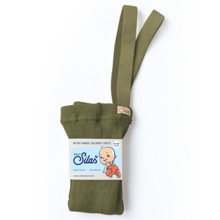 Silly Silas Footed  Cotton Tights Olive