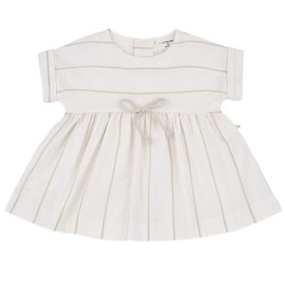 One More In The Family Jurk Agnes Creme/Beige Strepen Off White