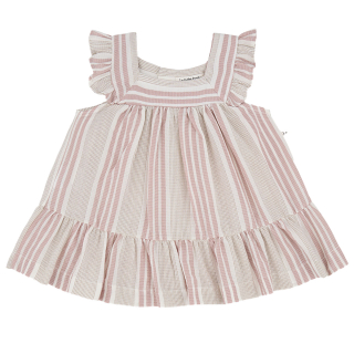 One More In The Family Jurk Miriam Roze/Beige Strepen Tuscany