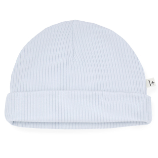 One More In The Family muts Kai in blauw Misty Blue met ribstructuur en omgeslagen rand