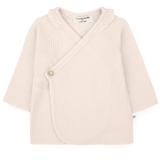 One More In The Family overslag longsleeve Caterina in roze Blossom met ribstructuur en lange mouwen