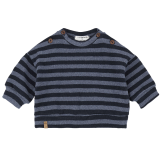 One More In The Family Sweater Dirk Blauw Strepen Denim