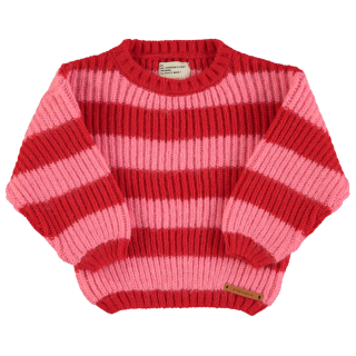 Piupiuchick Gebreide Trui Rood/Roze Strepen