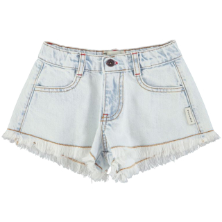 Piupiuchick korte broek blauw rafel denim voorzijde