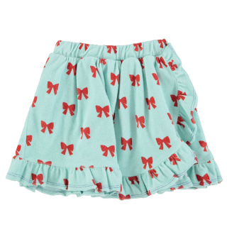 Piupiuchick Overslag Rok Blauw/Rood Strikken Badstof
