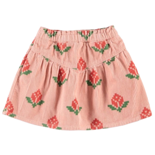 Piupiuchick rok roze bloemen rib