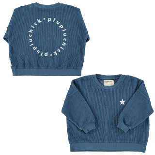 Piupiuchick Sweater Blauw/Creme Piupiuchick Rib