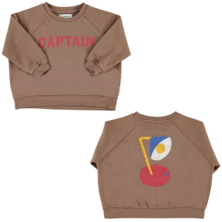 Piupiuchick sweater bruin captain voorkant print
