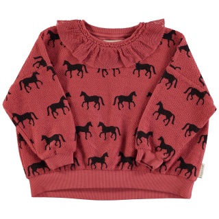 Piupiuchick Sweater Roze/Zwart Paarden