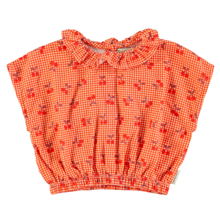 Piupiuchick T-Shirt Rood/Creme Kersen Ruiten