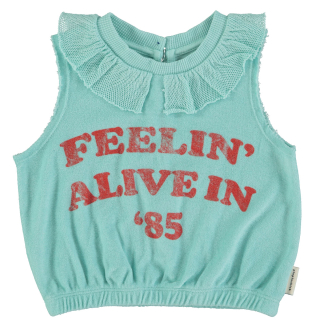 Piupiuchick Top Blauw/Rood Badstof