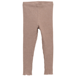 Play Up Legging Bruin met aansluitende pasvorm, elastische taille en verticale ribstructuur.