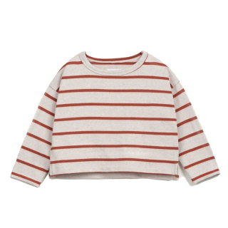 Play Up Longsleeve Beige/Rood Strepenprint