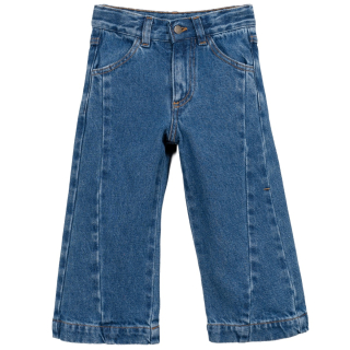 Play Up Spijkerbroek Wide Leg Denim Blauw met wijde pijpen, steekzakken en verticale deelnaden.