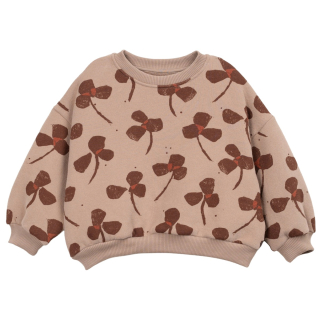 Play Up Sweater Bloemenprint Bruin voor kinderen met all-over bloemenprint en geribde boorden.