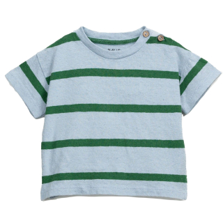 Play Up T-shirt Blauw/Groen Strepen Baby
