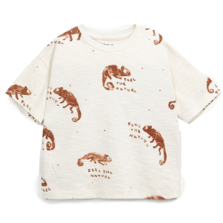 Play Up T-shirt Creme/Bruin Hagedis