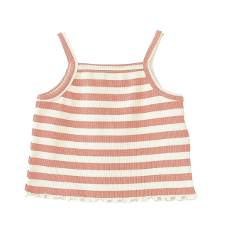 Play Up Top Creme/Roze Strepenprint