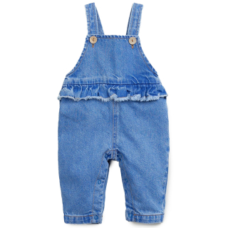 Play Up Tuinbroek Blauw Ruffle Baby