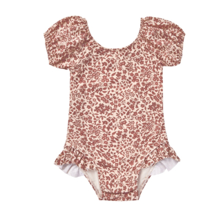 Quincy Mae Badpak Creme/Rood Bloemenprint