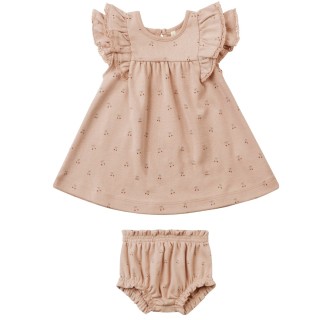 Quincy Mae Set Jurk Bloomer Roze Kersenprint