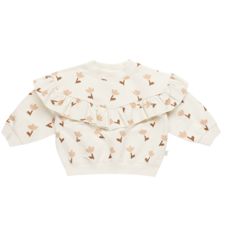 Quincy Mae Sweater Creme Bloemen