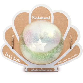Ratatam Bal Schelp Glitter Wit 10 Cm