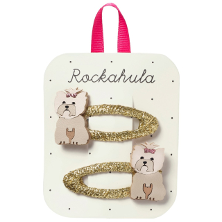 Rockahula haarclip goud honden 2 stuks meisjes haaraccessoire