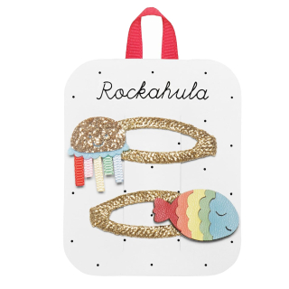 Rockahula Haarclip Regenboog Glitter Kwal & Vis Goud 2 Stuks