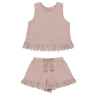Rylee & Cru Set Top En Korte Broek Roze