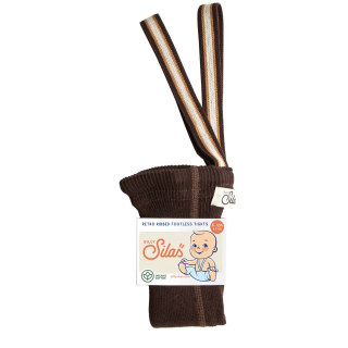 Silly Silas Footless Maillot Chocolate Brown Striped

