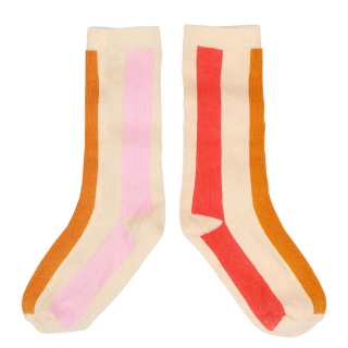 Sproet & Sprout Sok Beige/Oranje/Roze Strepen