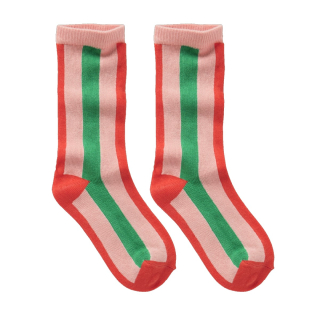 Sproet & Sprout Sok Groen/Rood/Roze Strepenprint