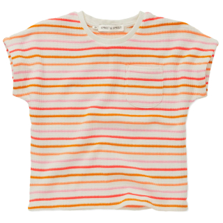 Sproet & Sprout T-Shirt Beige/Oranje/Roze Strepen