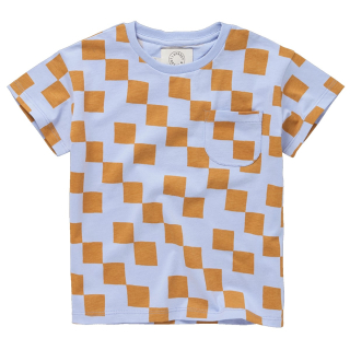 Sproet & Sprout T-shirt Blauw/Bruin Blokkenprint