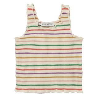 Sproet & Sprout Top Creme/Groen/Rood Strepenprint