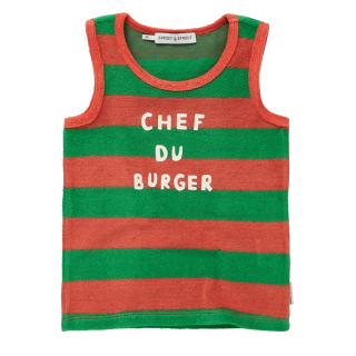 Sproet & Sprout Top Groen/Oranje Chef Du Burger Badstof