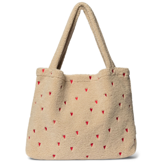 Studio Noos Mom Bag Teddy Beige Hartjes