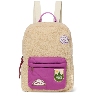 Studio Noos Rugzak Teddy Expedition Paars Voorvak