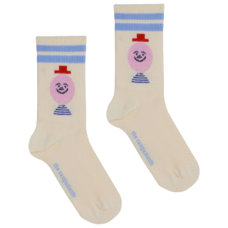 The Campamento Sok Creme/Blauw Happy Man