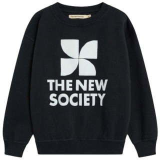 The New Society sweater tns logo forged iron grijs logoprint voorzijde