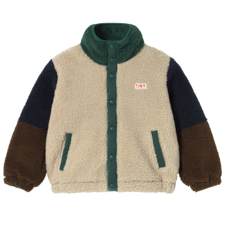 Tiny Cottons Jas Beige/Bruin/Groen Teddy