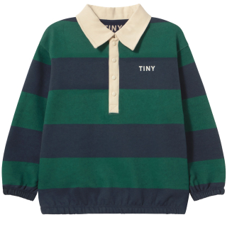 Tiny Cottons Polo Sweater Gestreept Groen Blauw