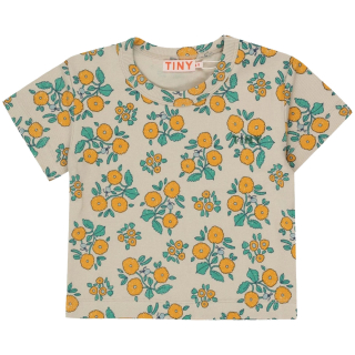 Tiny Cottons T-Shirt Beige/Oranje/Groen Bloemen