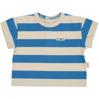 Tiny Cottons T-shirt Blauw/Creme Strepenprint Baby